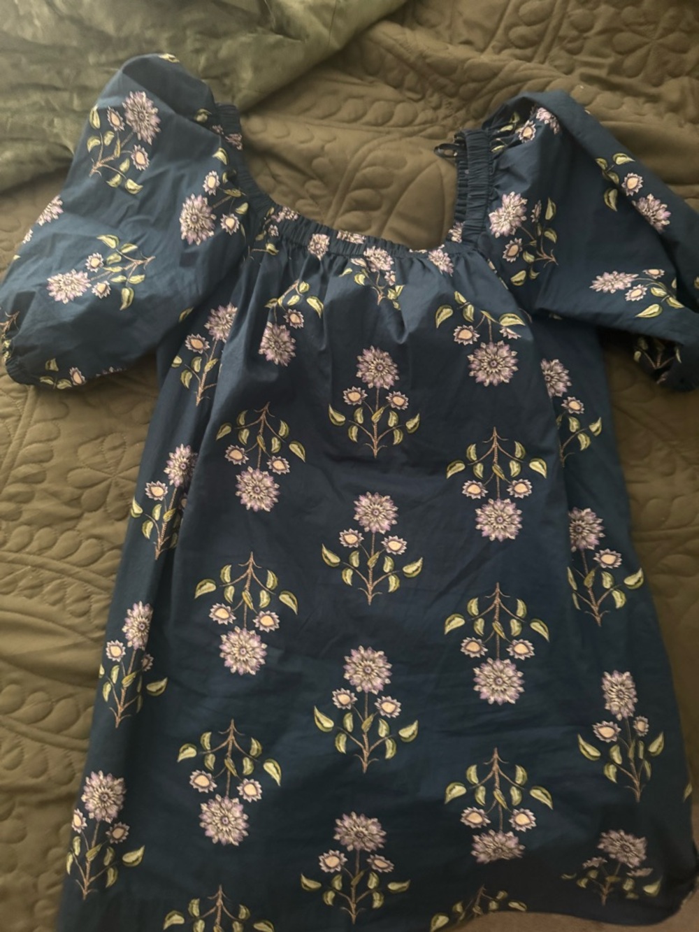 Old Navy Navy Floral Elastic Waist Skirt